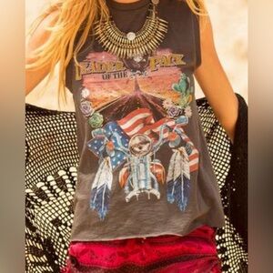 Spell & the Gypsy Leader of the Pack Graphic Muscle Tee - Size Small.